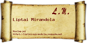 Liptai Mirandola névjegykártya
